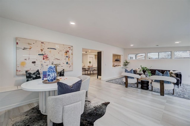 dining area featuring light hardwood / wood-style floors