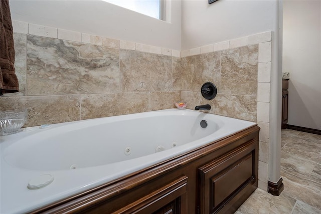 bathroom featuring a washtub