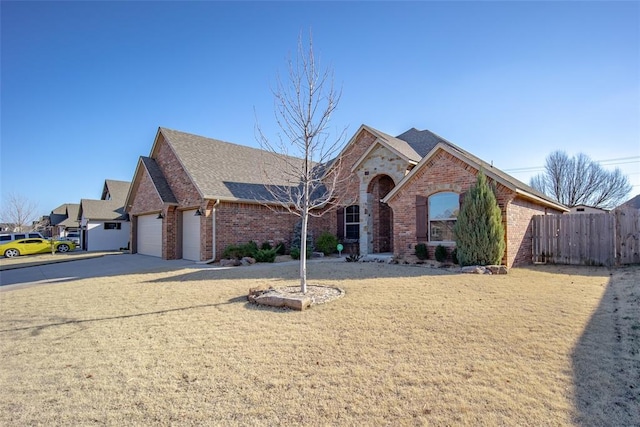 view of front of home with a garage