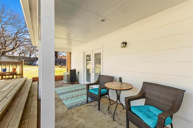 view of patio / terrace featuring french doors