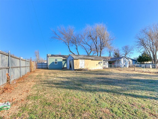 exterior space featuring a storage shed