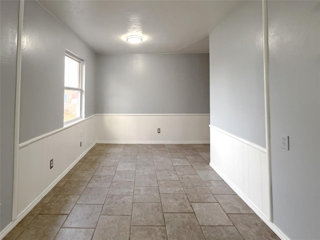 empty room with wainscoting