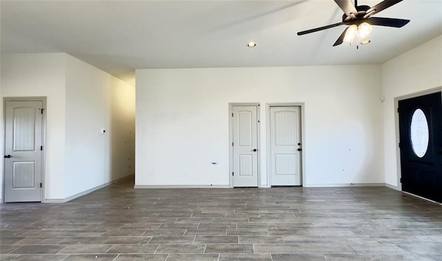 entryway with ceiling fan