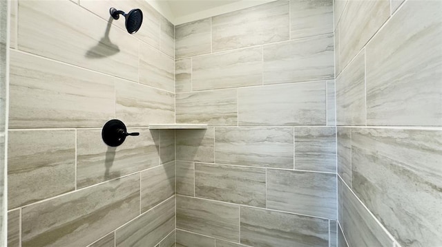 interior details featuring tiled shower