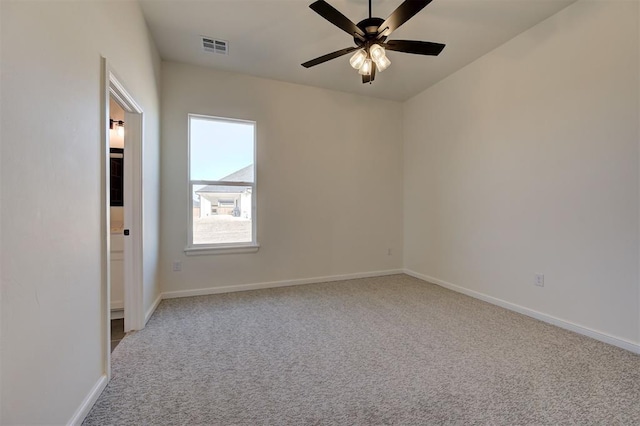 2270 NW 227th St, Edmond, OK 73025 - unfurnished room with carpet floors, a ceiling fan, visible vents, and baseboards