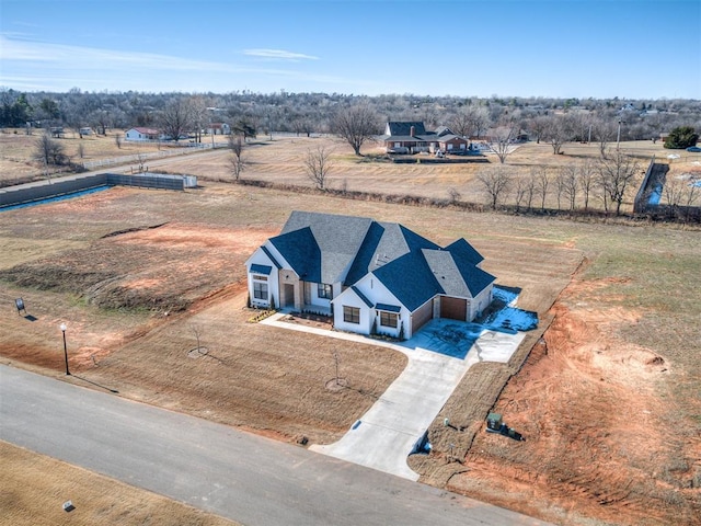 bird's eye view featuring a rural view