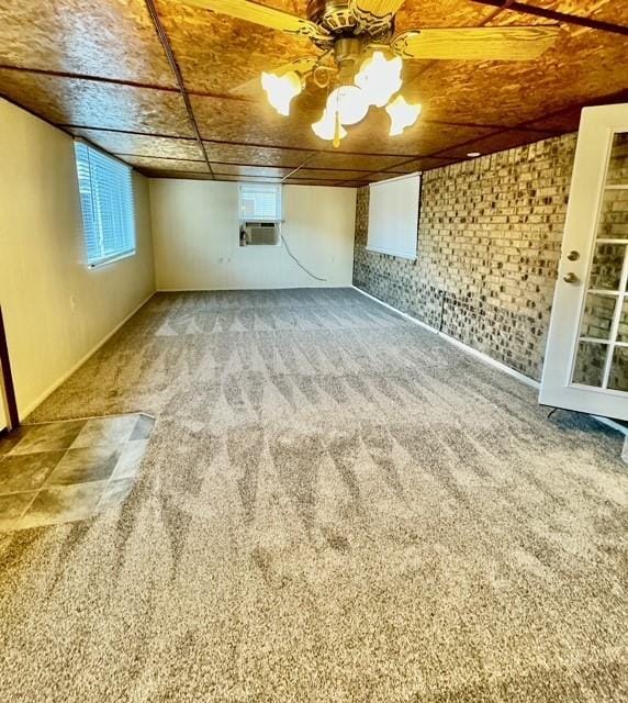 basement featuring carpet floors