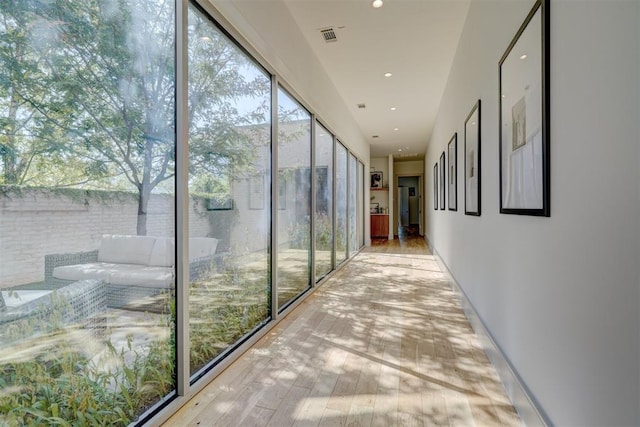 hall featuring light hardwood / wood-style floors