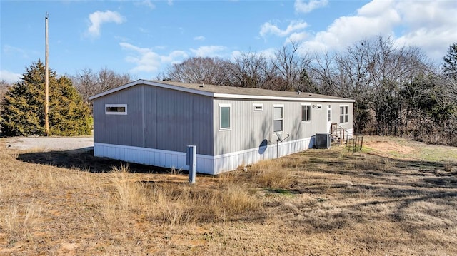 view of property exterior featuring central air condition unit