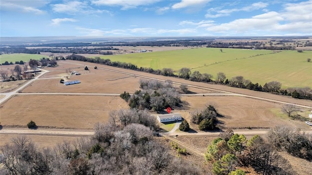 bird's eye view with a rural view