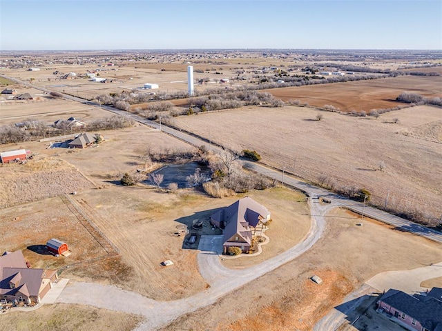 bird's eye view with a rural view