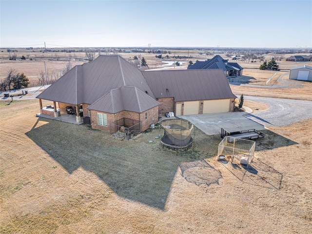 drone / aerial view featuring a rural view