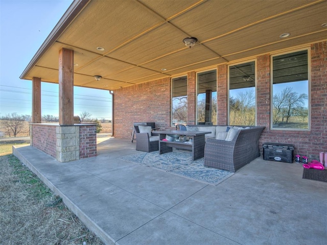 view of patio / terrace with an outdoor living space