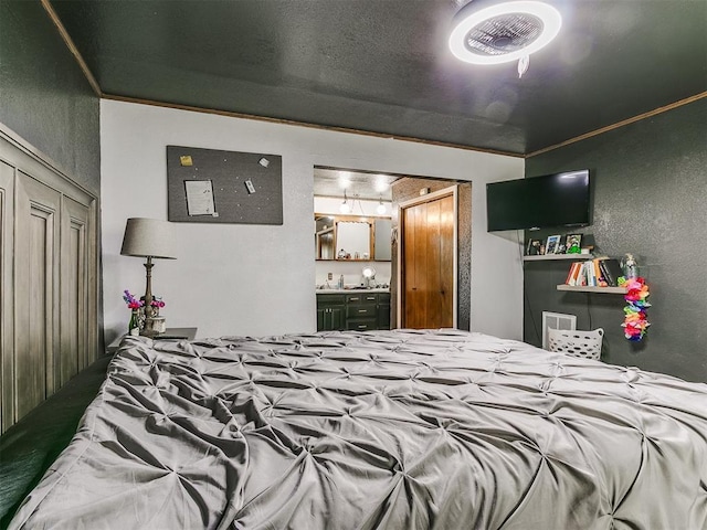 bedroom featuring ornamental molding