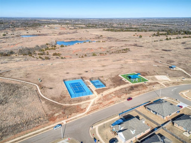 drone / aerial view featuring view of desert