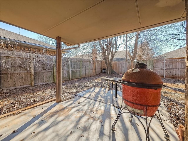 view of patio / terrace with a grill