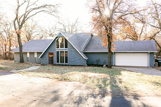 view of front of house with a garage