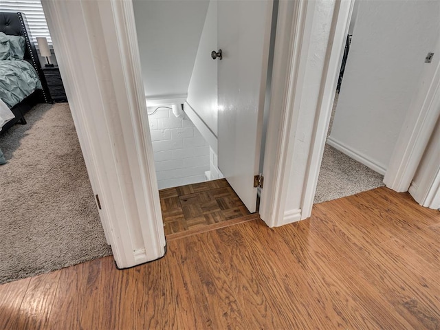 interior space with hardwood / wood-style flooring