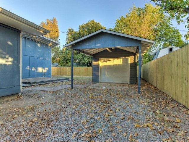 view of garage