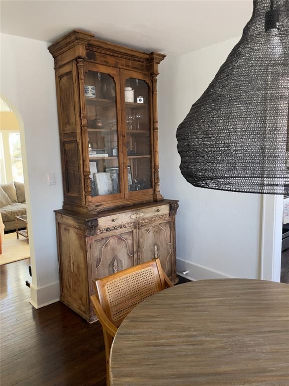 interior space featuring dark wood-type flooring