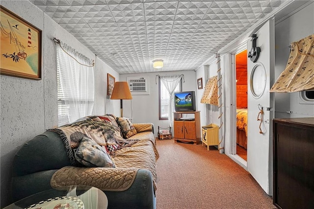 living room featuring a wall mounted AC