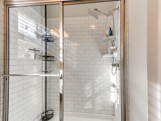 bathroom featuring walk in shower