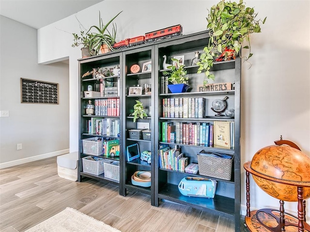 sitting room featuring hardwood / wood-style flooring