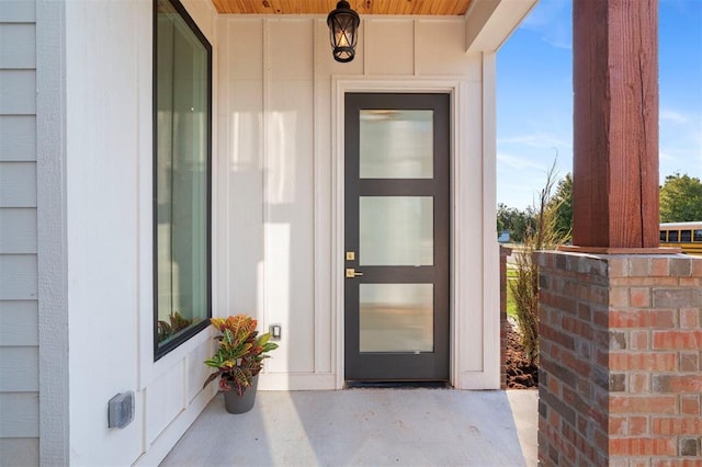 view of doorway to property