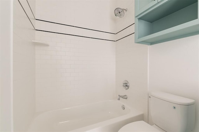 bathroom with toilet and shower / bathing tub combination