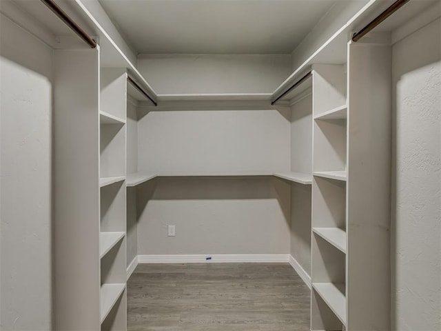 spacious closet with light hardwood / wood-style floors