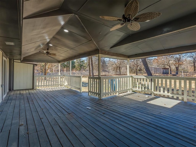 deck with ceiling fan