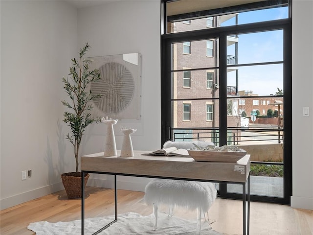 office featuring hardwood / wood-style floors