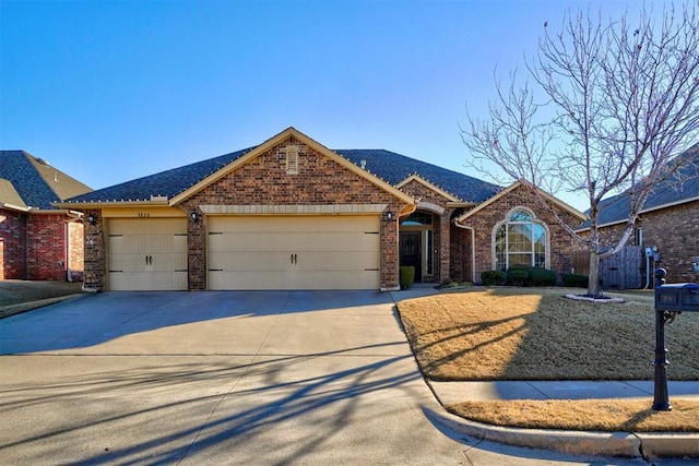 ranch-style home with a garage