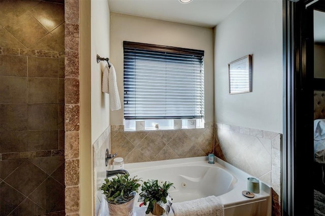 bathroom with independent shower and bath