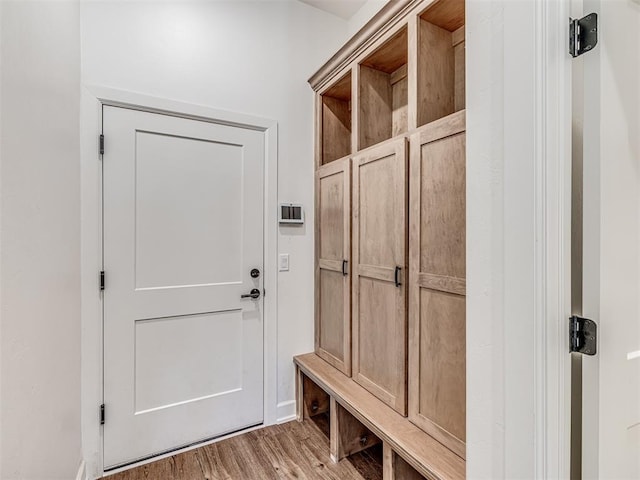 mudroom featuring hardwood / wood-style floors