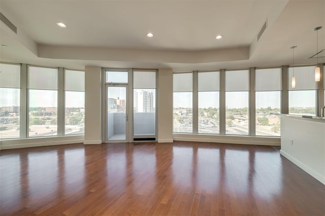 interior space featuring a tray ceiling