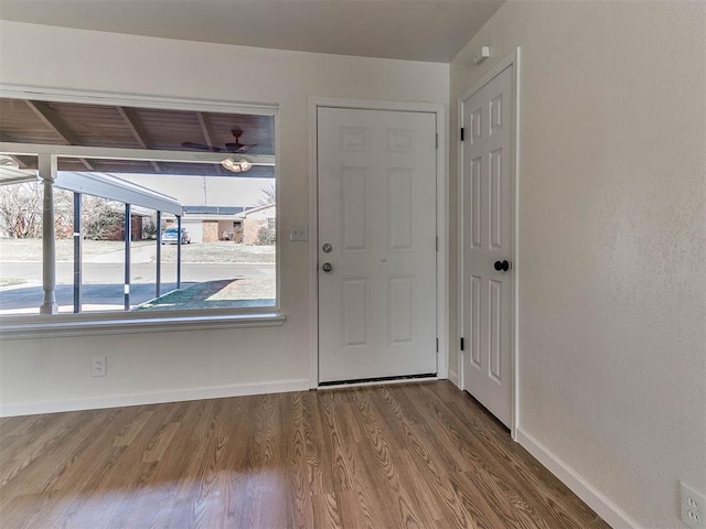 entryway featuring hardwood / wood-style flooring