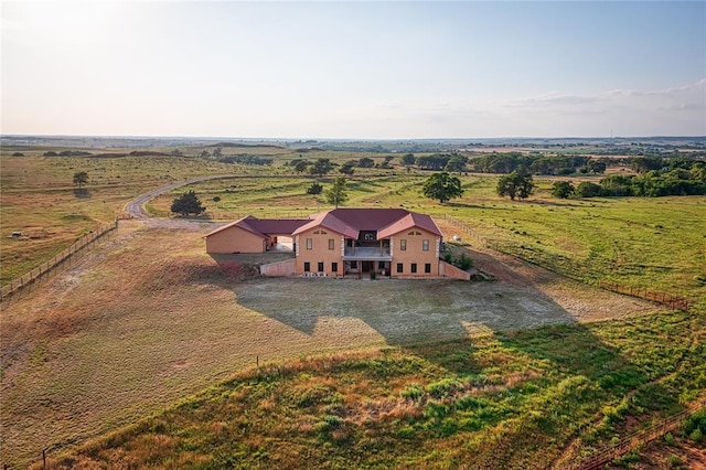 aerial view with a rural view