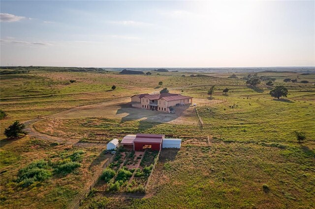 bird's eye view with a rural view