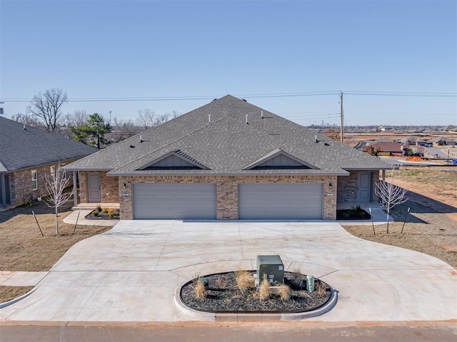 single story home with a garage