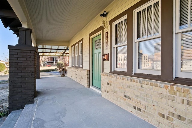 view of patio with a porch