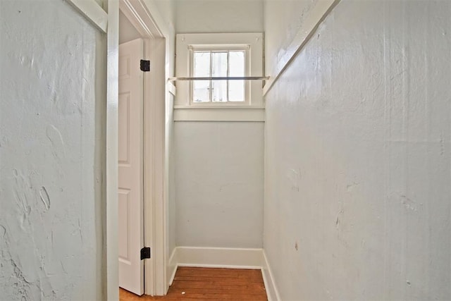 interior space with hardwood / wood-style flooring