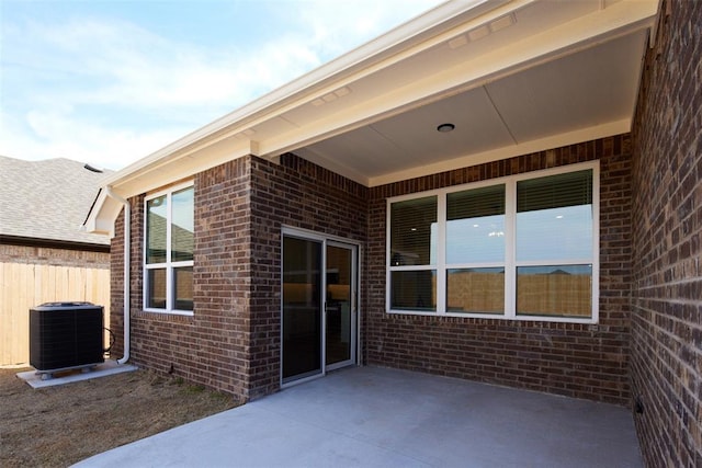 view of patio with central AC