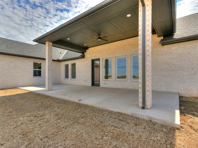 view of patio / terrace featuring a ceiling fan