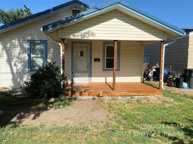 bungalow with covered porch