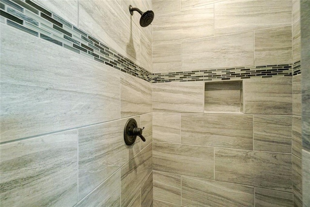 interior details with tiled shower