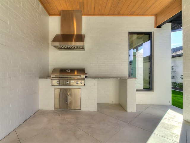 view of patio / terrace with grilling area and exterior kitchen