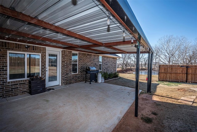 view of patio / terrace with area for grilling