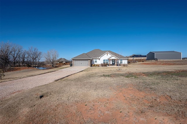 view of front of house with a garage