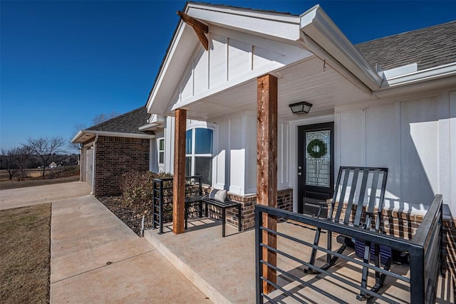 entrance to property with a porch